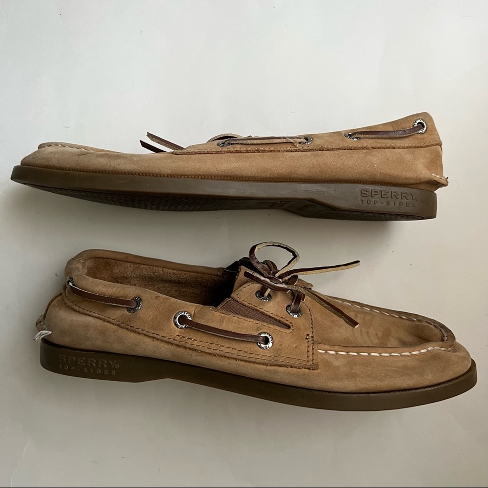 Used Sperry Boys Brown Boat Shoes - Size 4 - Picture 5 of 8